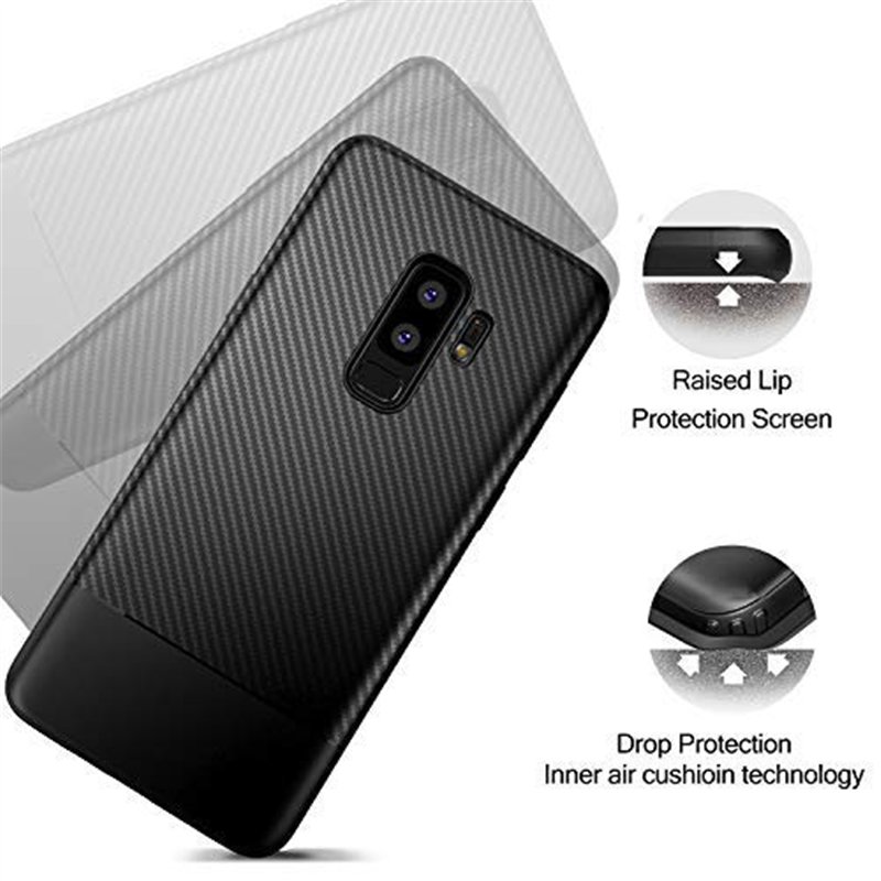 Image secondaire de Losvick Coque pour Samsung Galaxy S9 Plus, Silicone Coque Samsung S9 Plus TPU Souple Ultra Fine Fibre de Carbone Protection Hous