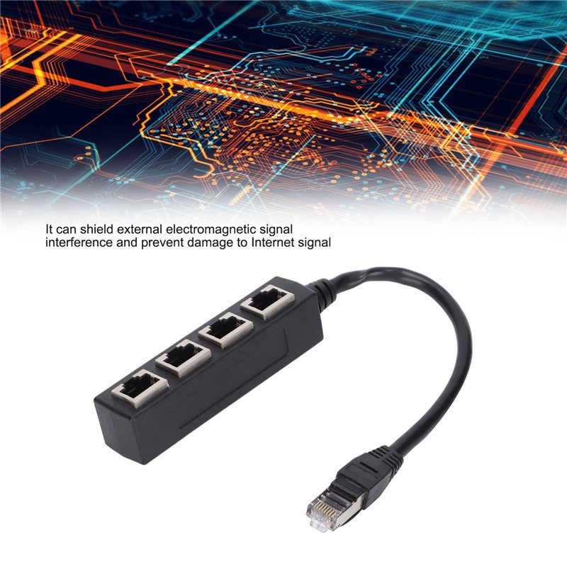 Image secondaire de Adaptateur Répartiteur RJ45, Câble Répartiteur Ethernet RJ45, Câble Adaptateur Répartiteur Ethernet 1 Mâle à 4 Femelles, Câble R