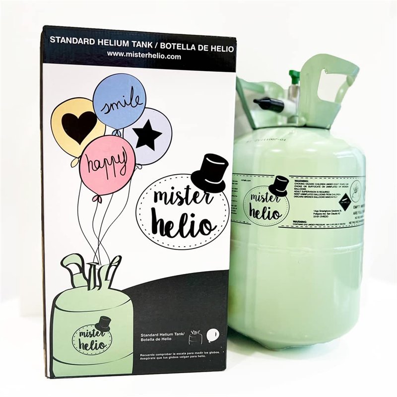 Mister Helio - Bouteille d'hélium de 0,25 m3 (ballons non inclus) Jaune