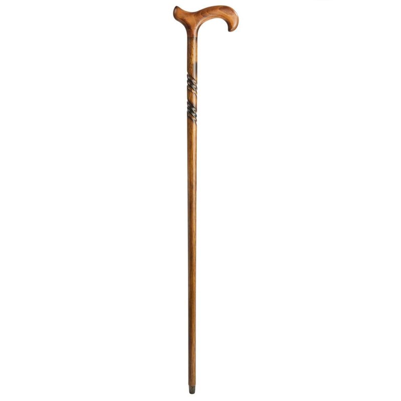 Image secondaire de Canne de marche torsadée pliante en bois à la main Whopper Canne de marche avec poignée confortable, bâton de marche 37 pouces