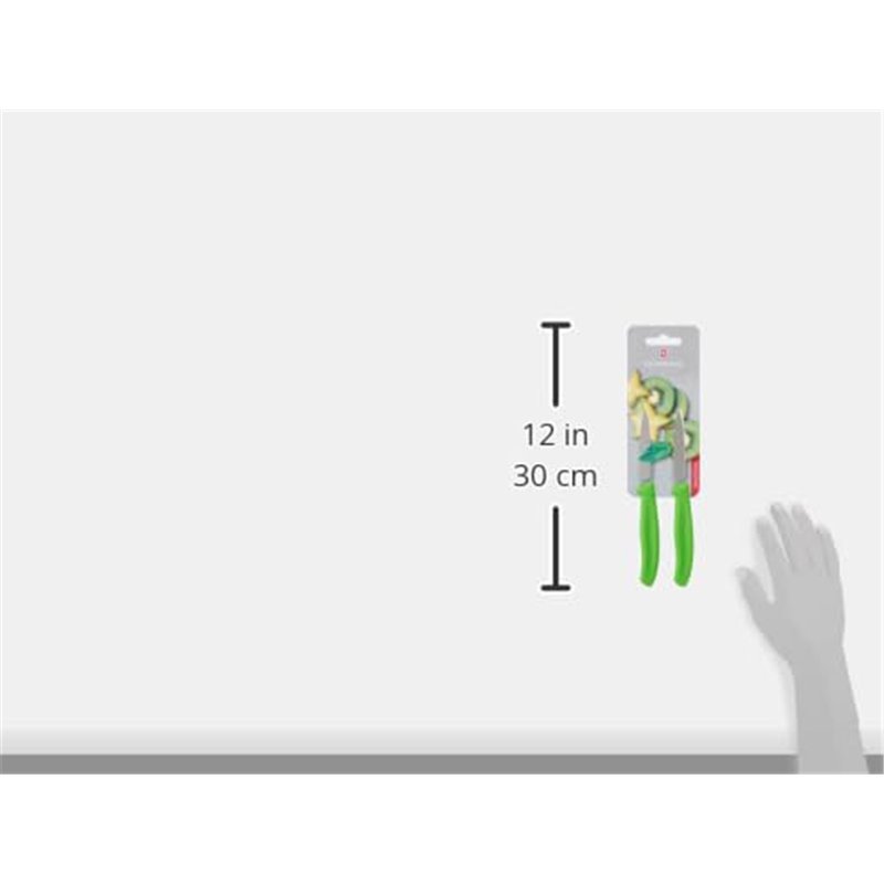 Image secondaire de Victorinox Swiss Classic Lot de 2 Couteaux d’Office, avec Tranchant Denté, Lavable au Lave-Vaisselle, Acier Inoxydable, Vert