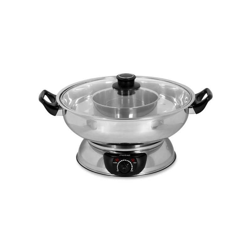 Rotel 1181250 Appareil à fondue chinoise avec fourchettes et épuisettes, appareil à fondue océane, marmite pour fondue chinoise,