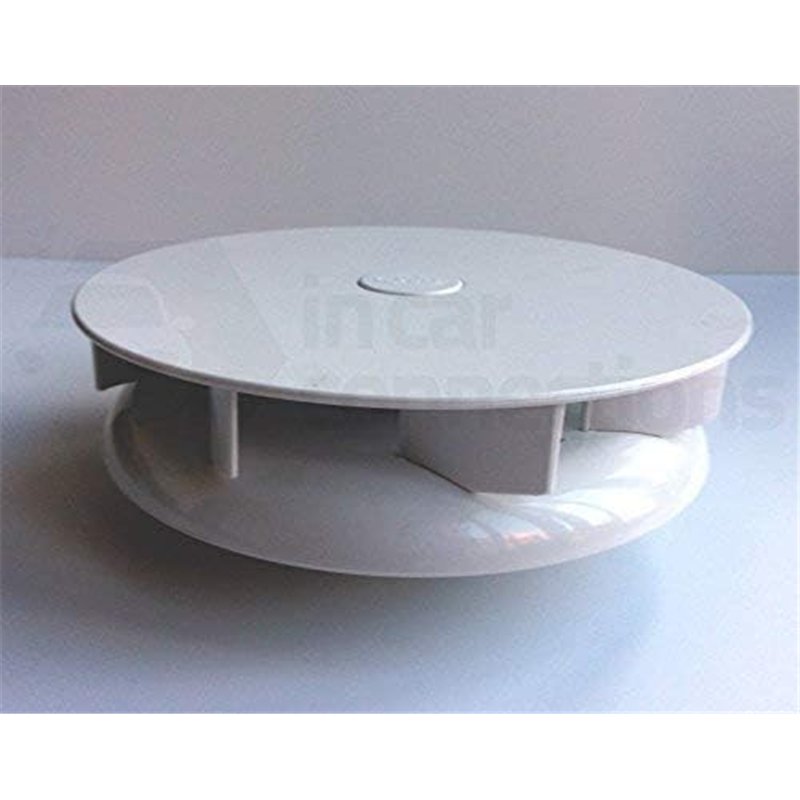 Image secondaire de ICC Petit Bas Profil Rotatif Aération Toit pour Vans Buses - Blanc - Vent Conduite Tournant Ventilateur