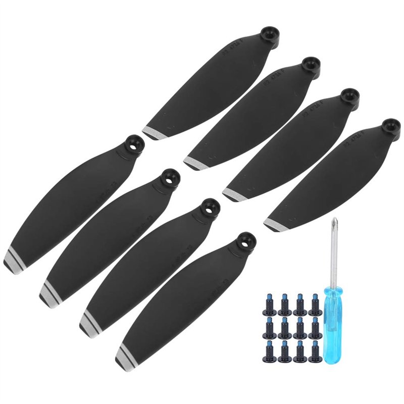 Image secondaire de Shanrya Lame d'hélices, 8 pales d'ailes d'hélices légères pour Accessoires de Drone pour Mavic Mini Bordure Argent Noir