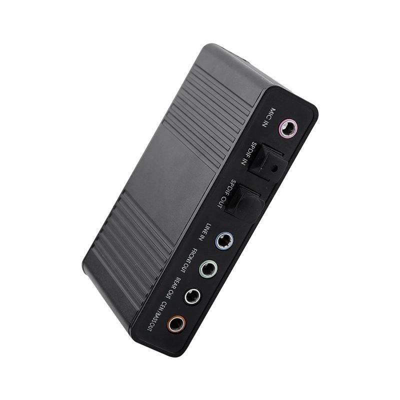 Carte Son Externe USB 2.0 Adaptateur de Son Surround 5.1 6 Canaux, avec Sortie Audio Numérique S/PDIF, pour PC