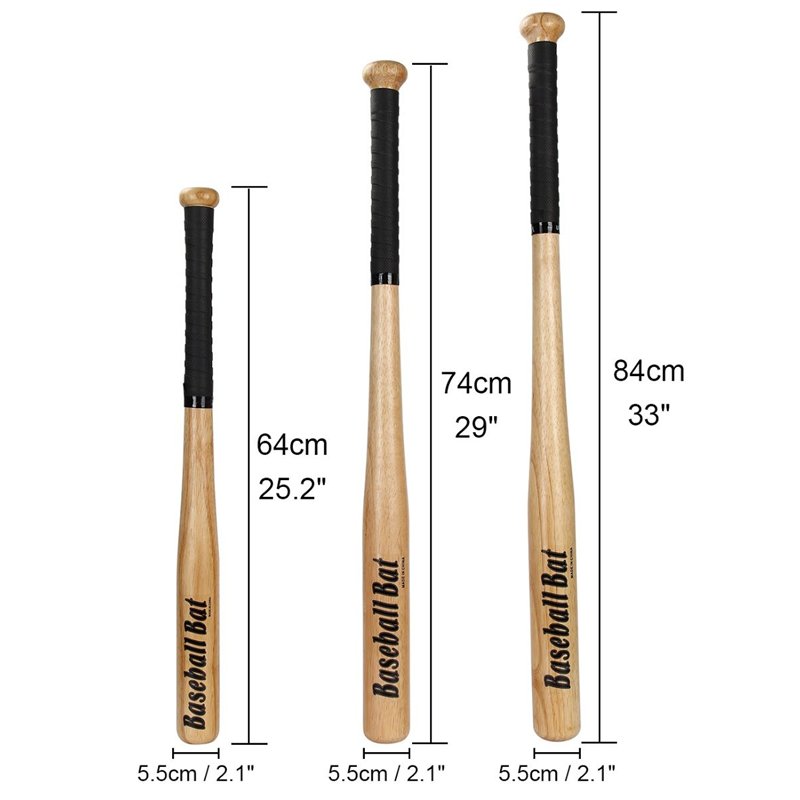 Image secondaire de Latinaric Batte De Baseball en Chêne Bois avec La Bande Antidépante 74cm pour Sport Joueurs Débutants De Baseball