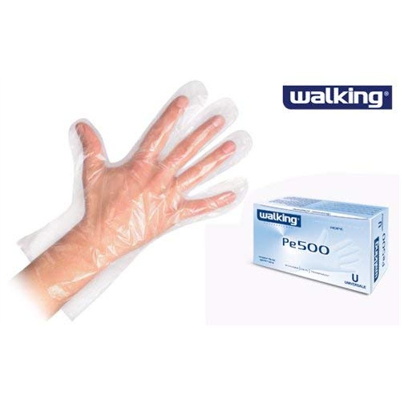 Image secondaire de WALKING , Lot de 500 gants en polyéthylène transparents pour adulte Unisexe Taille unique