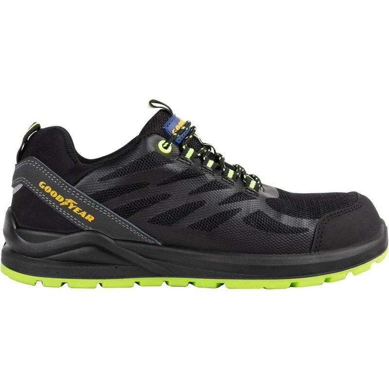 GOODYEAR Chaussures de sécurité sans métal SP1 en Tissu Noir et Vert Taille 45