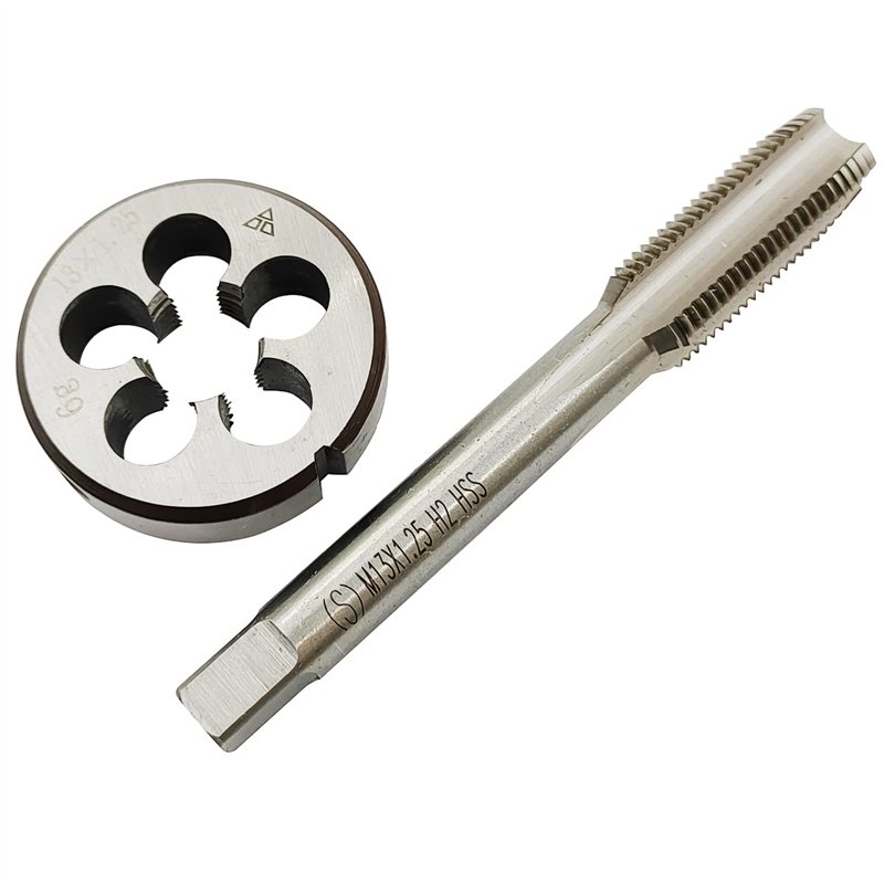 M13 × 1.25 Argent HSS Filetage métrique tarauds et filières , robinet ronds et filetage Die Main droite Fuseau en acier rapide.