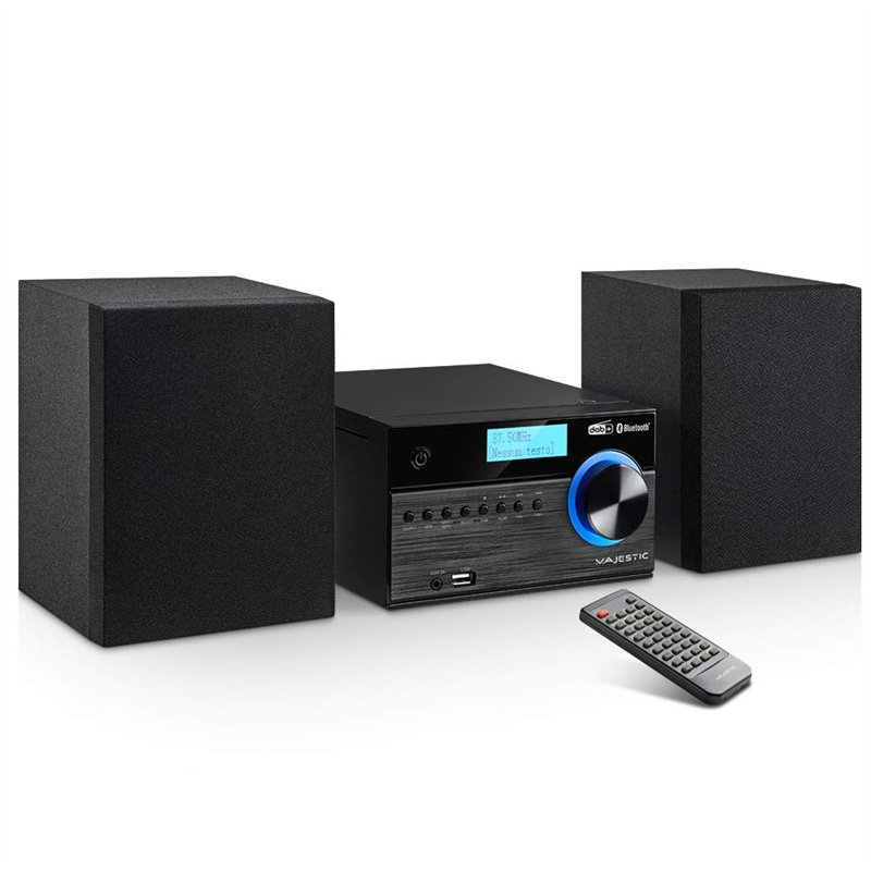 Majestic AH 2350 BT MP3 USB Dab Système Micro Hi-FI Radio Dab/Dab+/FM, Bluetooth, Lecteur CD/MP3, Entrée USB/AUX-in, Télécommand