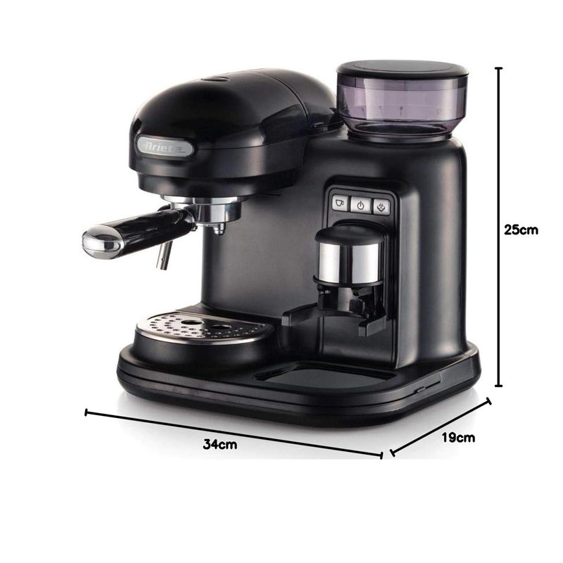 Image secondaire de Ariete 1318 Machine à expresso moderne avec moulin à café intégré, Pour grains de café et poudre, Mousseur à lait, Filtre 1 et 2