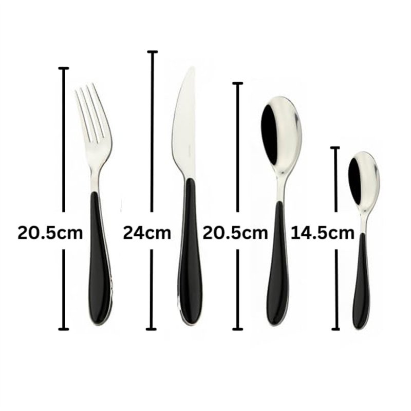 Image secondaire de BUGATTI GGNU-023F50 Gioia Ménagère de 24 Pièces Service de Table SAN/Acier Noir 22 x 8 x 30 cm