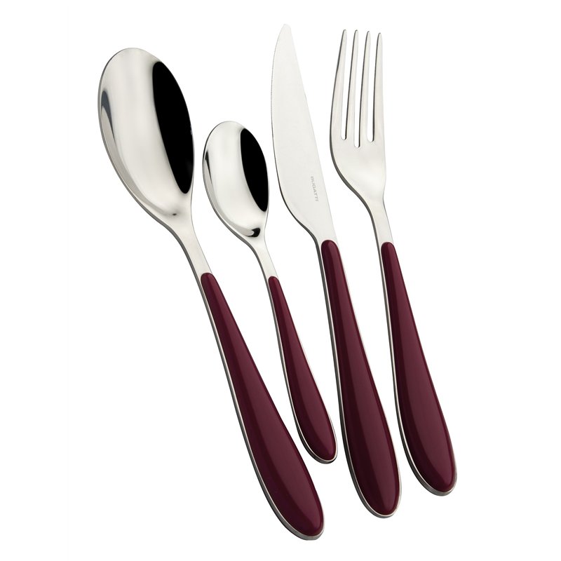 BUGATTI GGRG-023F50 Gioia Ménagère de 24 Pièces Acier INOX Rouge Grenat 22 x 8 x 30 cm