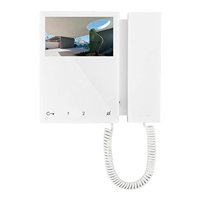 Comelit 6701W - Moniteur Couleur avec Mini combiné, système Simplebustop - Blanc