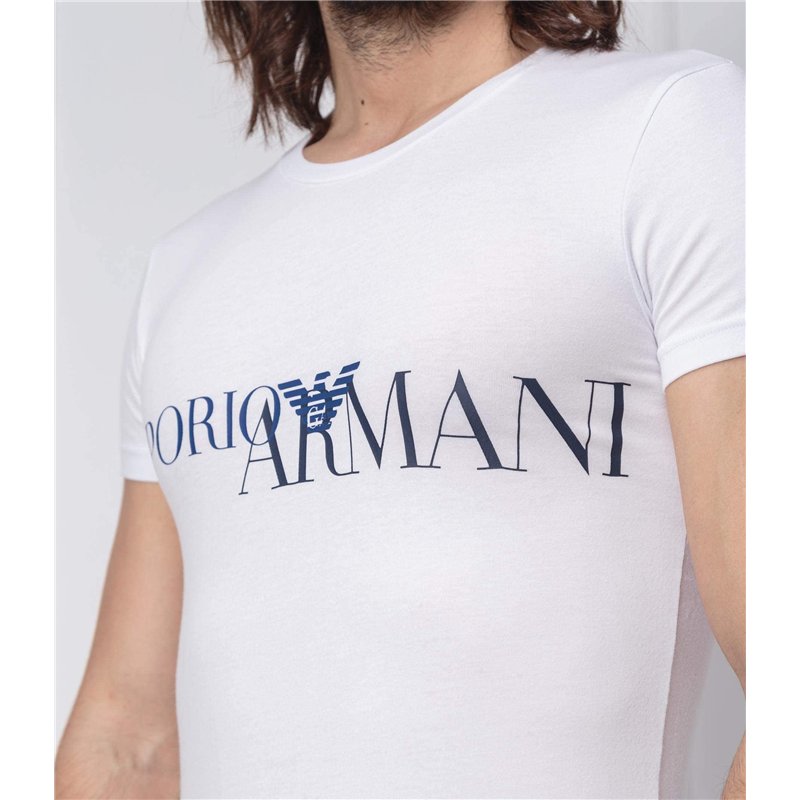 Image secondaire de Emporio Armani T-Shirt Homme 111035 0A516, Tee-Shirt Col Rond, Manche Courte (Blanc, M)