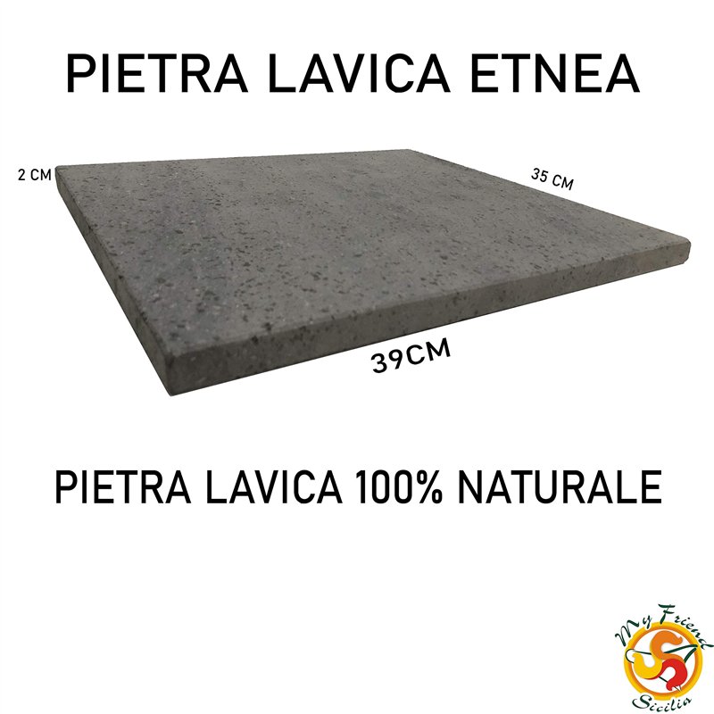 Image secondaire de Plaque réfractaire pour pizza en pierre de lave de l'Etna 39x35x2 cm – Fabriqué en Italie Sicile - pour Four Traditionnel au Boi