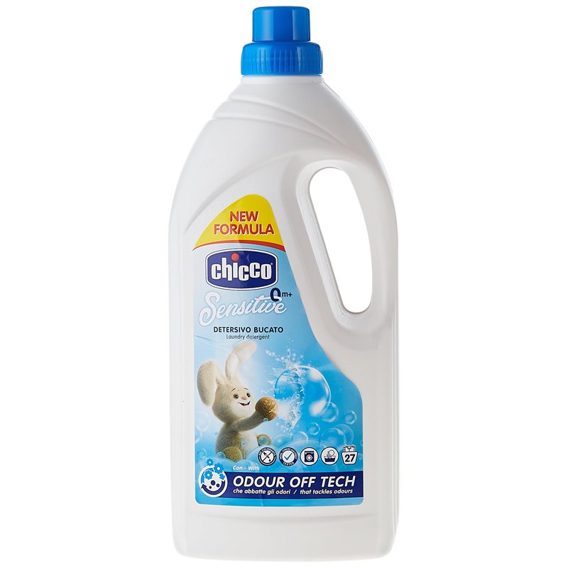 Artsana Chicco Sensitive Lessive à lessive hypoallergénique, élimine les taches et les odeurs, 0+ mois - 1,5 L