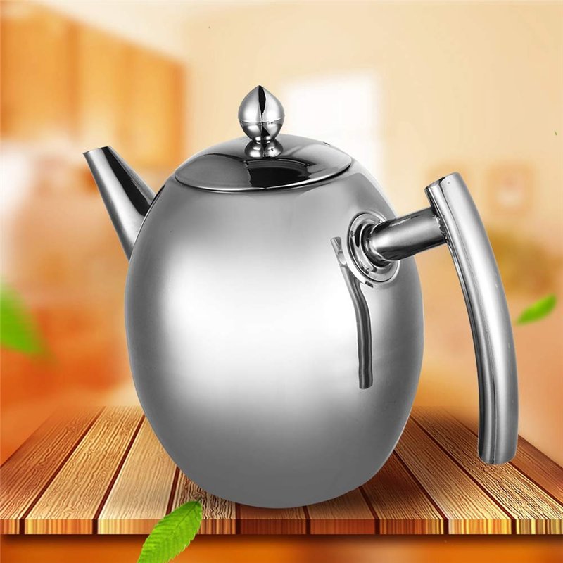 Image secondaire de wosume Bouilloire, Pichet à Eau Pratique Théière en Acier Inoxydable avec Filtre Épaissie à Fond Plat Théière Cafetière, Pas de