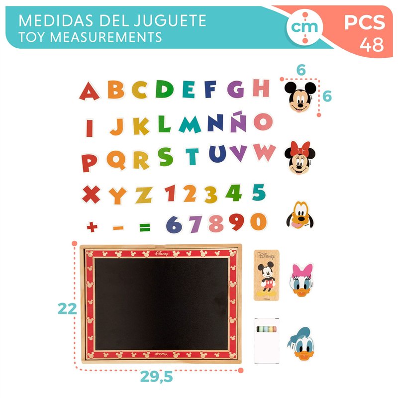 Image secondaire de ColorBaby Disney Woomax-Disney Tableau magnétique en bois 12 x 9 x 8 cm + 3 a (48736)