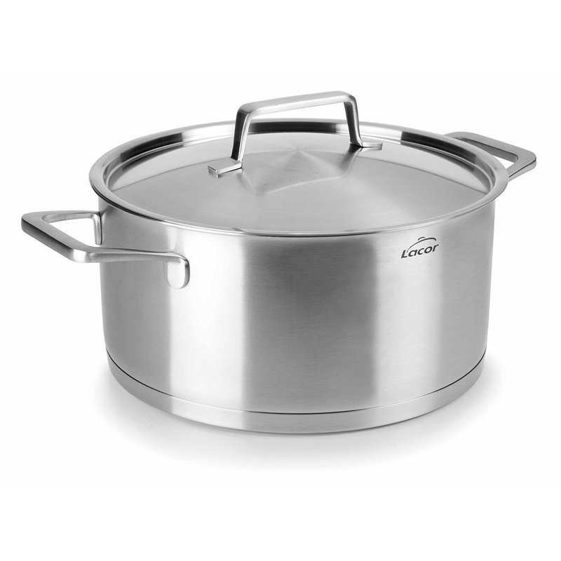 LACOR 45022 Foodie Faitout Foodie avec Couvercle Acier INOX 22 x 10,5 cm
