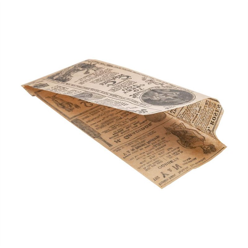 Image secondaire de 500 unité - Papier Ingraissables Ouvert 2 Côtés - Hot Dog 'Times' 34 G/M2 9+3X22 Cm Naturel Parch.Ingraissable