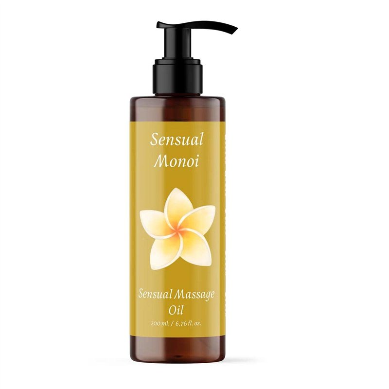 QKnatur - Huile de Massage Relaxante fleur de Monoï - BIO - 200ml - Pour des Massages Corporelles - Monoi