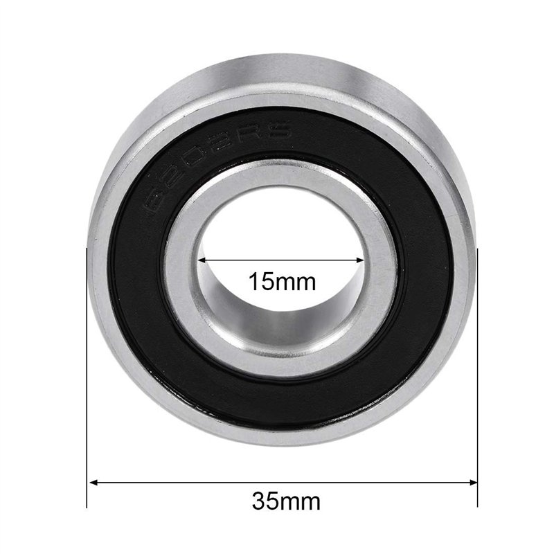Image secondaire de Movilideas - Lot de 2 Butées à Bille, Roulements à Billes 6202-2rs en Acier à Rainure Profonde Scellés en Caoutchouc Double Face