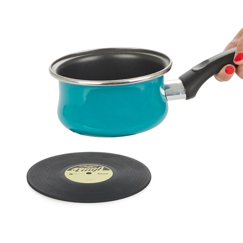 Image secondaire de Balvi Dessous-de-Plat Vinyl Couleur : Noir en Forme de Vinyle Silicone 15 cm