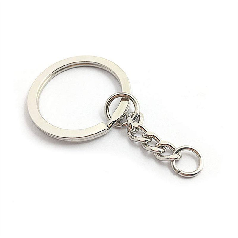100PCS Porte-Clés claviers Set avec Anneaux Brisés et chaînes Blanks Bordés avec 4 Chaîne de Liaison en Alliage Artisanat (100pc)