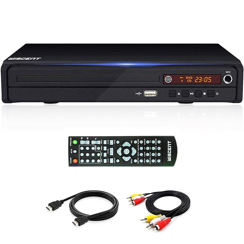 Lecteur DVD pour TV, DVD/CD / MP3 avec Prise USB, Sortie HDMI et AV (câble HDMI et AV Inclus), télécommande (sans Blu-Ray)