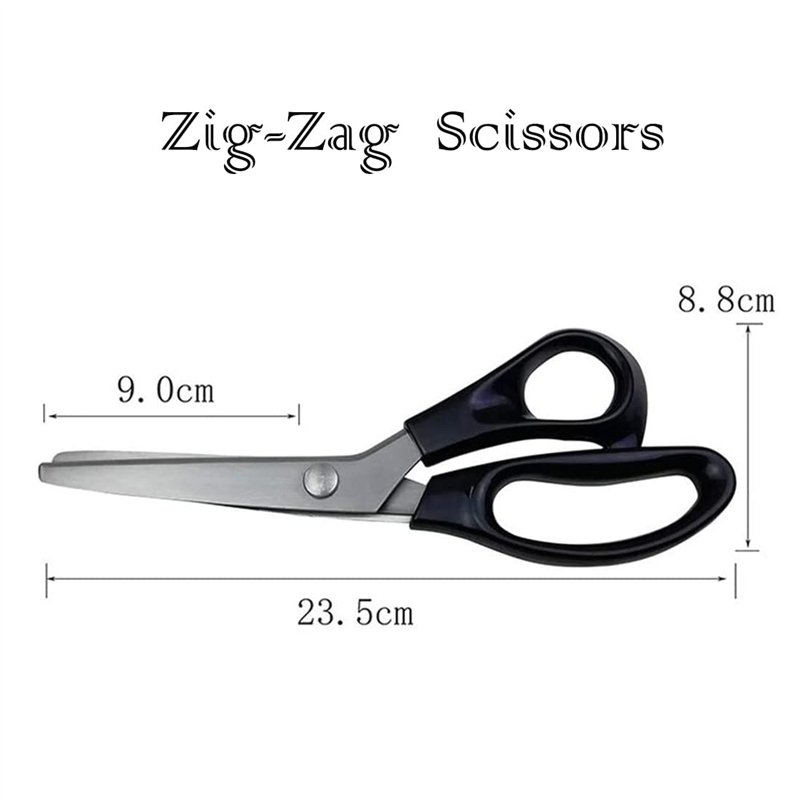 Image secondaire de Ciseaux de maçon professionnels serrés et serrés pour couture, ciseaux ondulés avec poignée, mélange, ciseaux zig zag pour tissu