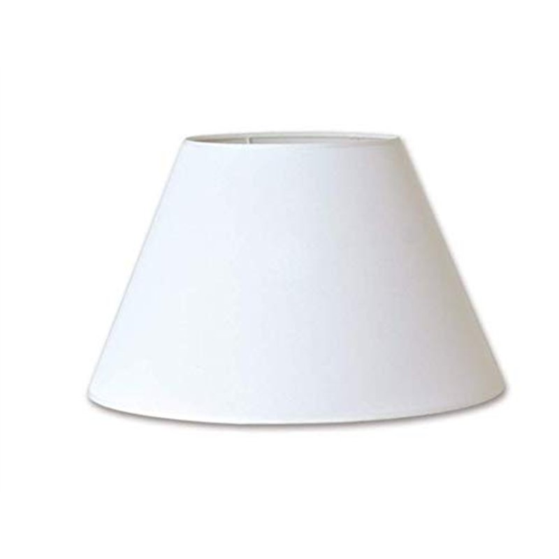Abat-jour en tissu blanc pour lampe de 25 cm de diamètre. Fabriqué en Espagne.