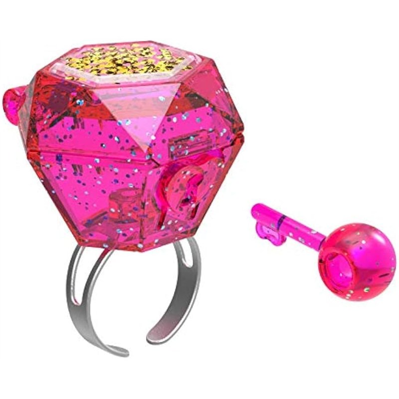 Funlockets , Bague Mysterieuse Avec Charms et Paillettes, Modèle Aléatoire, bijoux, rose, unique, Multicouleur