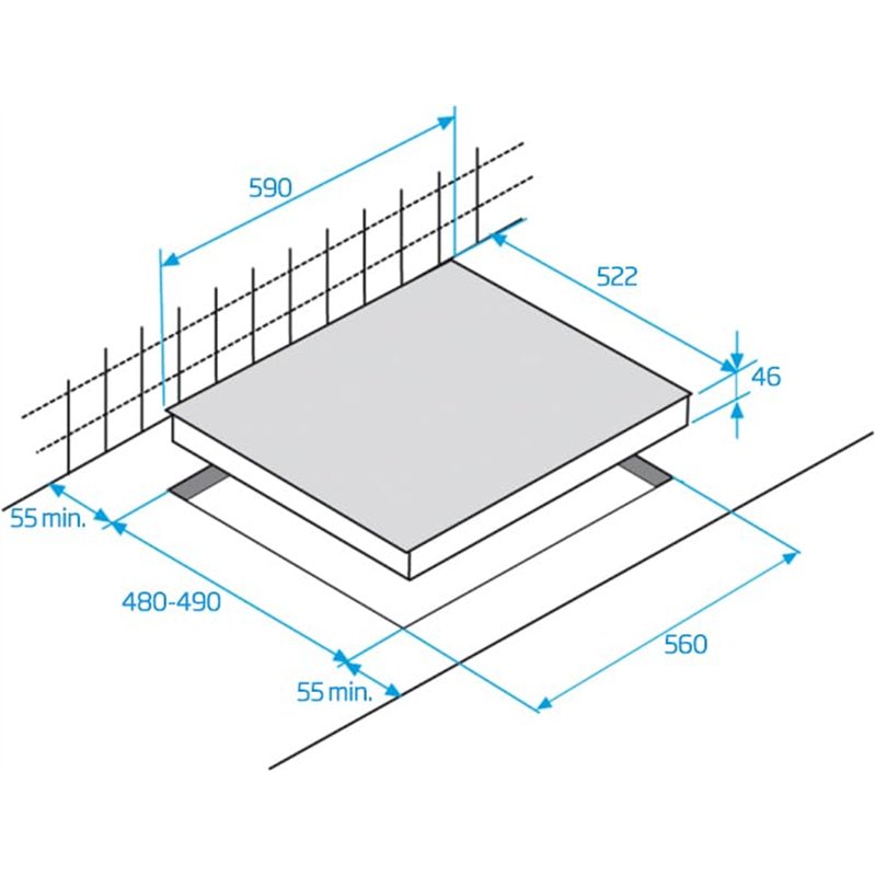 Image secondaire de Beko HILW64222S plaque Noir Intégré (placement) Gaz 4 zone(s)