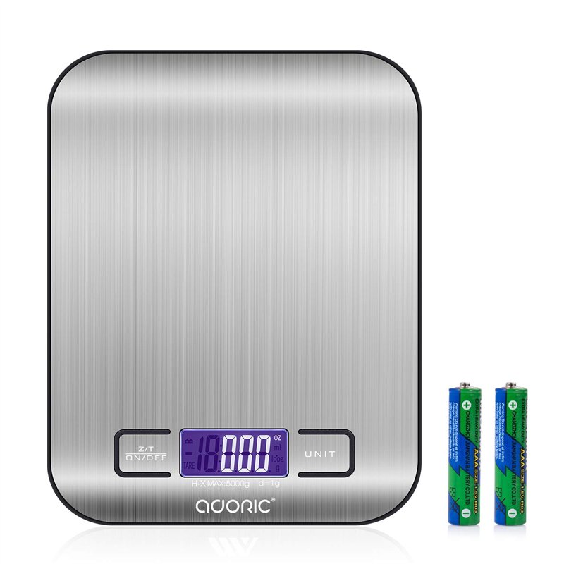 ADORIC Balance Cuisine Electronique Balance de Précision - Balance numérique de Cuisine de Haute Précision, Acier Inoxydable Tac