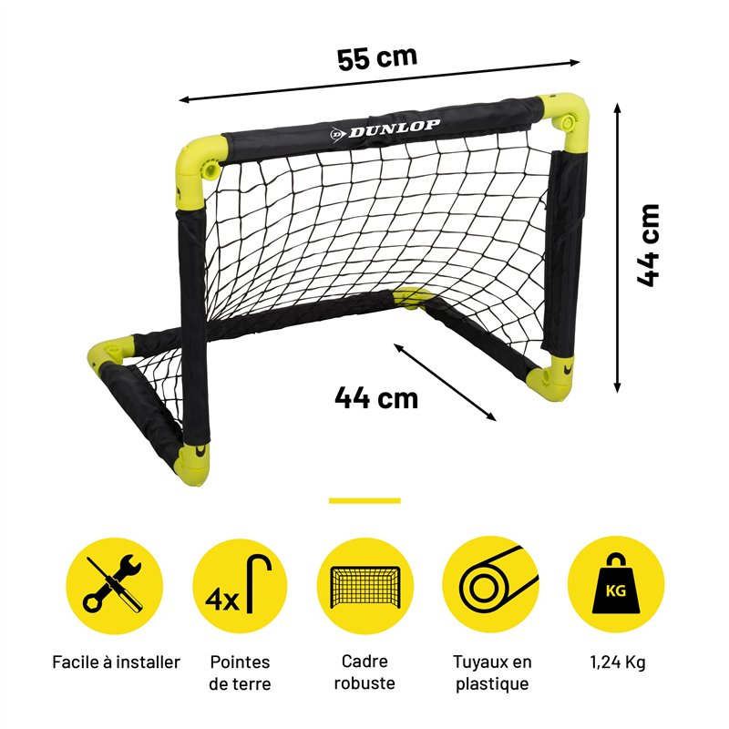 Image secondaire de Dunlop Cage de Foot 50 x 44 x 44 cm - Ensemble de 2 Buts de Foot - Mini But Pliable - Kit Entrainement Football pour Enfants et