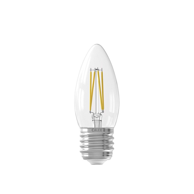 CALEX LED Full Glass Filament Bougie Lampe 220-240V 3.5W 350lm E27 B35, Lumineux 2700K CRI80 Dimmable