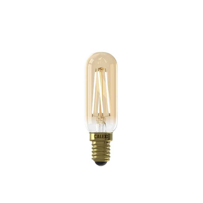 Image secondaire de CALEX 220-240 V 3,5 W 270 lumens E14 T25 x 85 2100 K Intensité variable LED filament en verre complet, lampe modèle de tube doré