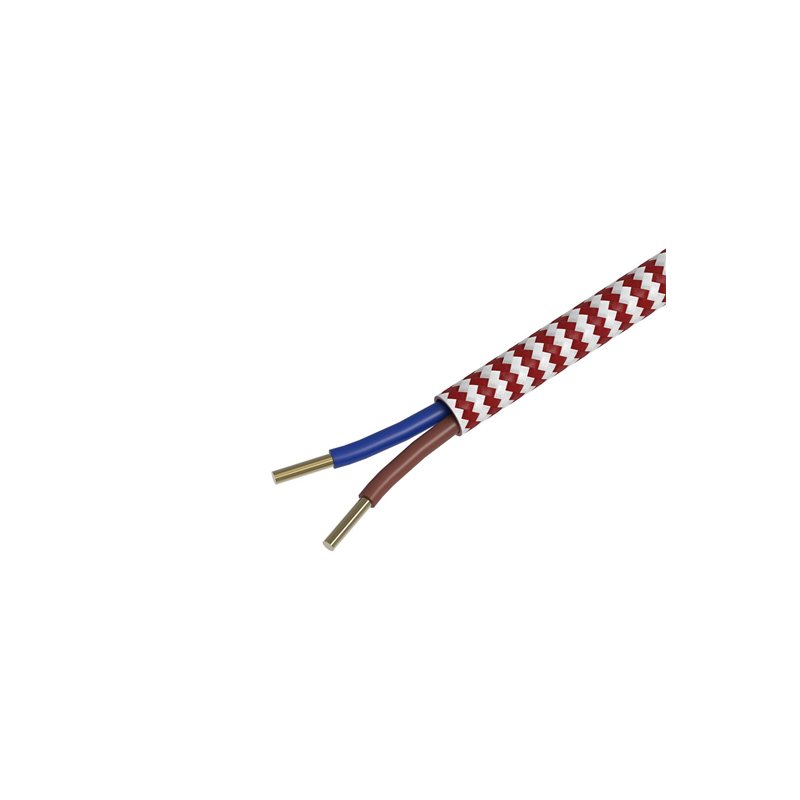 Image secondaire de Calex 60 W 250 V - Cordon enroulé en tissu - Rouge/blanc - Longueur : 1,5 m