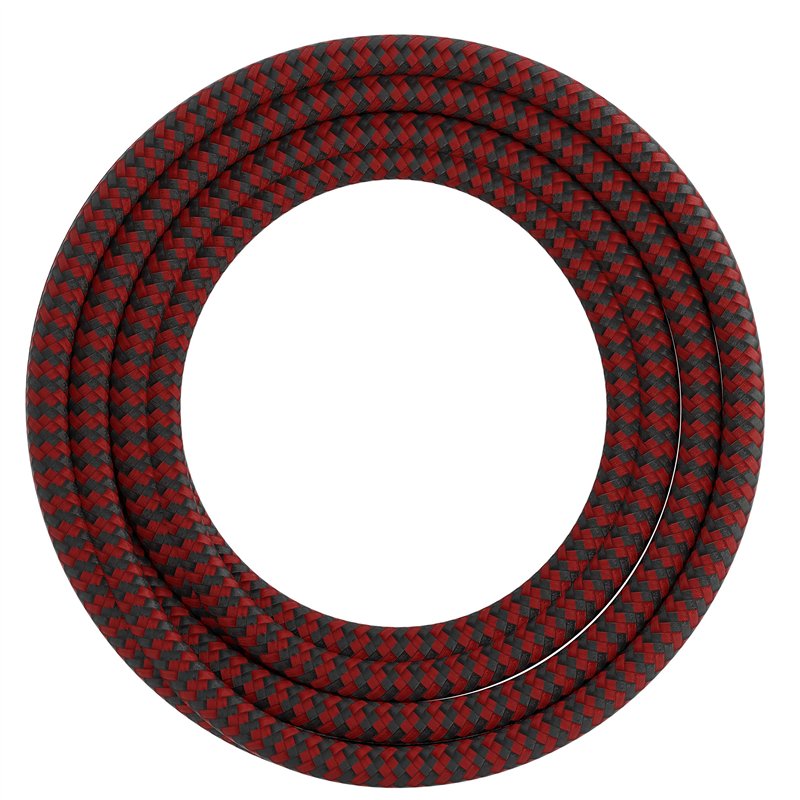 Calex Cordon en textile avec motif chevrons Rouge/noir 60 W 250 V Longueur 3 m