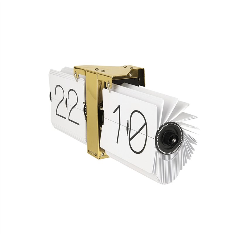 Image secondaire de Karlsson Montre à clapet KA5601WH sans boîtier, blanche, support métallique en laiton, blanc, 8,5 x 36 x 14 cm, Esprit