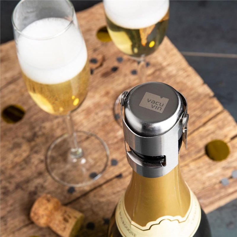 Image secondaire de Vacu Vin Bouchon à Champagne - Acier Inoxydable - Bouchon Vide Air pour Bouteilles de Champagne et Vin Mousseux - Préserve le Go