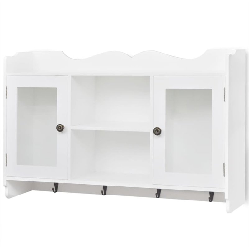 vidaXL Vitrine Murale Invisible avec étagère de Livre/DVD/Verre en MDF Blanc