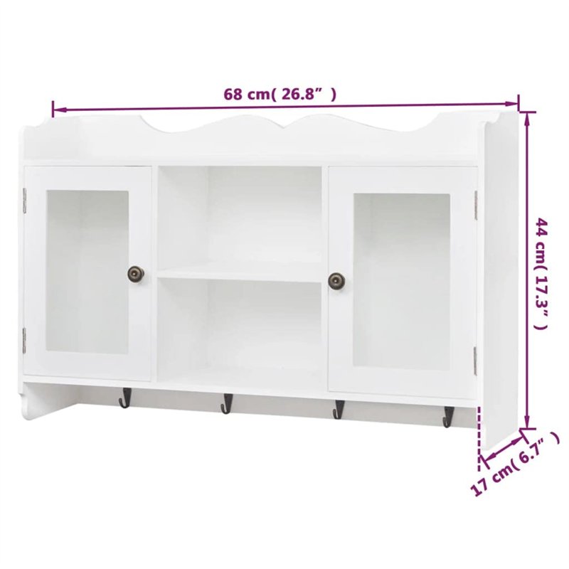 Image secondaire de vidaXL Vitrine Murale Invisible avec étagère de Livre/DVD/Verre en MDF Blanc