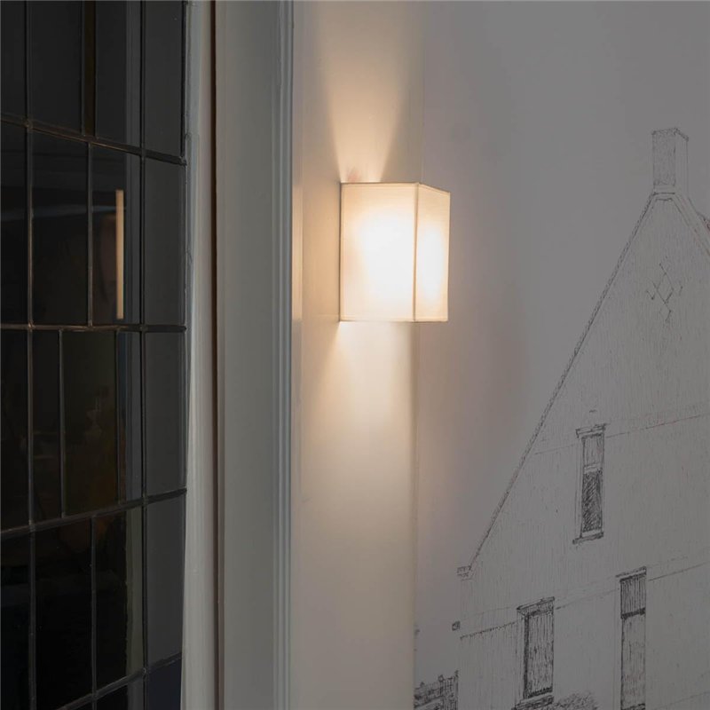 Image secondaire de Qazqa Vete - Applique murale avec Abat-Jour - 1 lumière - L 150 mm - Crème - Design, Moderne - éclairage intérieur - Salon I Cha