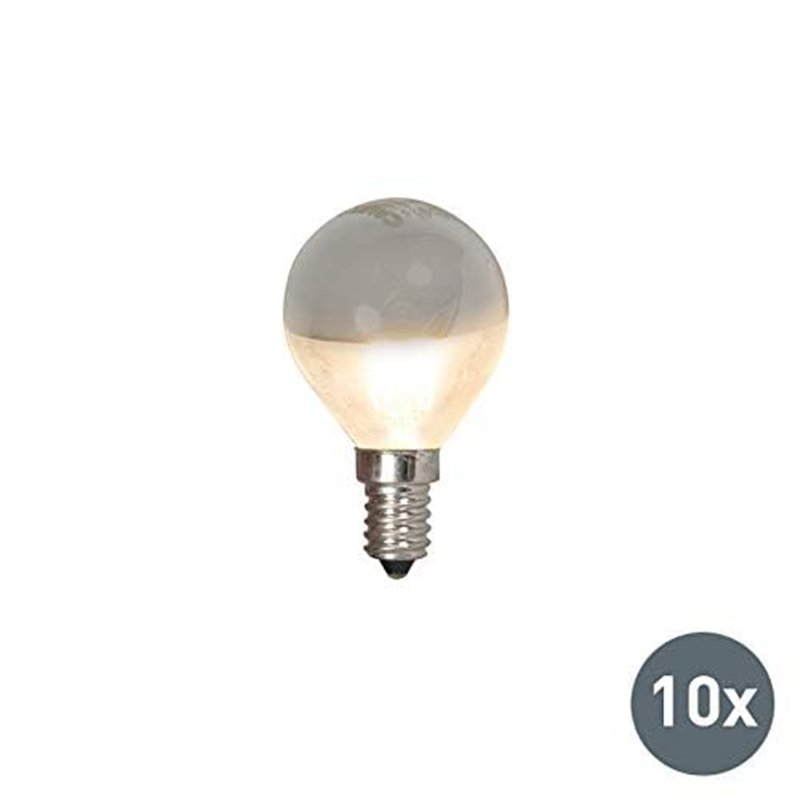 Image secondaire de Calex Ampoule LED Globe à tête miroir argentée à filament E14 240V 4W 370lm Pack de 10