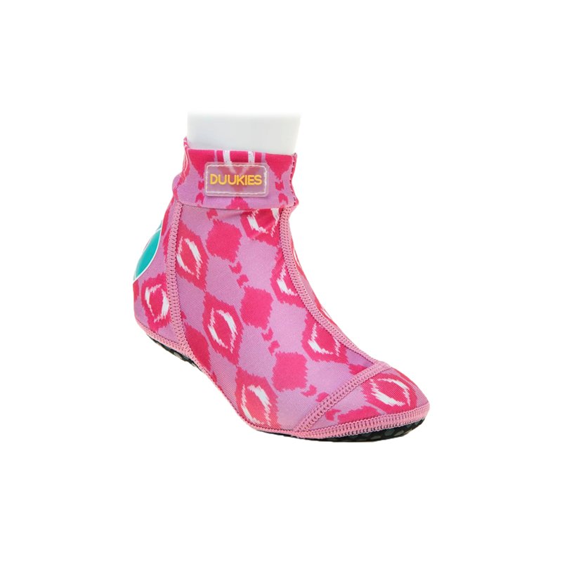 Image secondaire de Duukies Chaussettes de bain antidérapantes pour fille - Motif ikat rose - Protection UV - Chaussures de plage, Rose, 34/35 EU