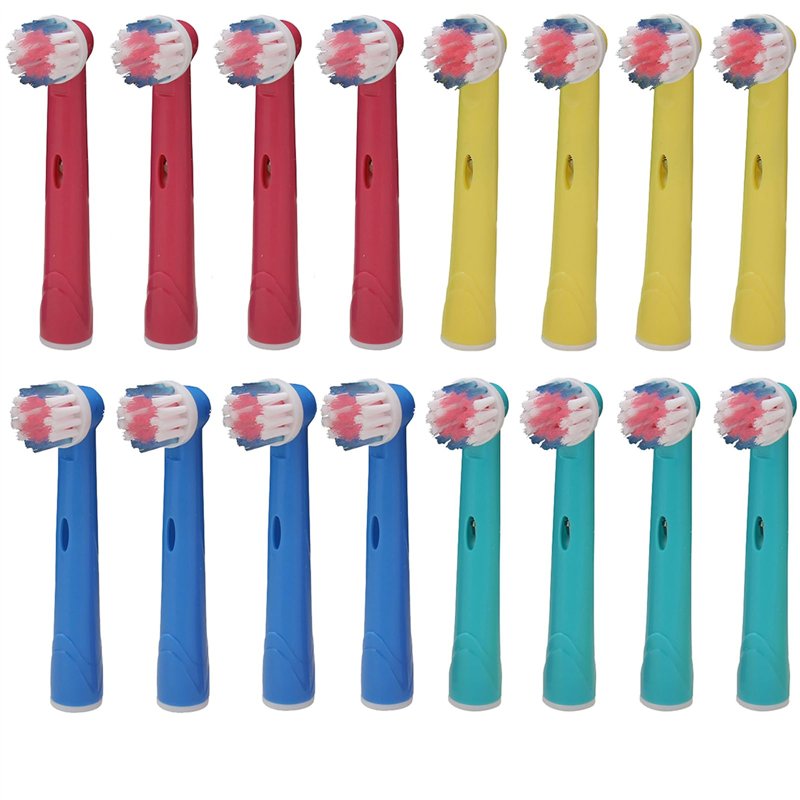 BELADENT Brossettes enfants pour brosses à dents électriques compatible avec Oral B, Pack de 16