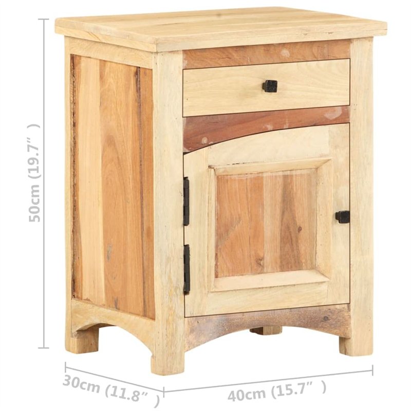 Image secondaire de vidaXL Table de Chevet Bois de Récupération Massif Table de Nuit Armoire de Chevet Commode Bout de Canapé Chambre à Coucher Mais