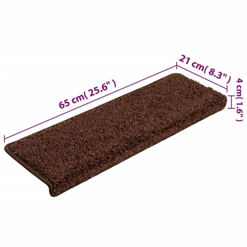Image secondaire de vidaXL Tapis d'Escalier 15 pcs, Protection d'Escalier Antidérapante, Moquette de Marches Insonorisante, Décoration Intérieur, 65